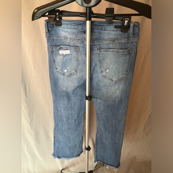 Women's Blue Distressed Jeans - Picture 2 of 6